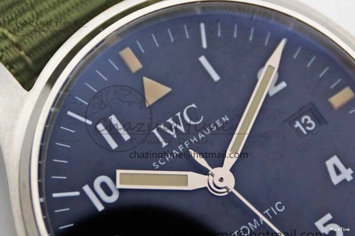 MIROTIME 0126 FastDry Mark XVIII “TRIBUTE TO MARK XI” IW327007 M+F 1:1 Best Edition Black Dial on Green Nylon Strap A 7050